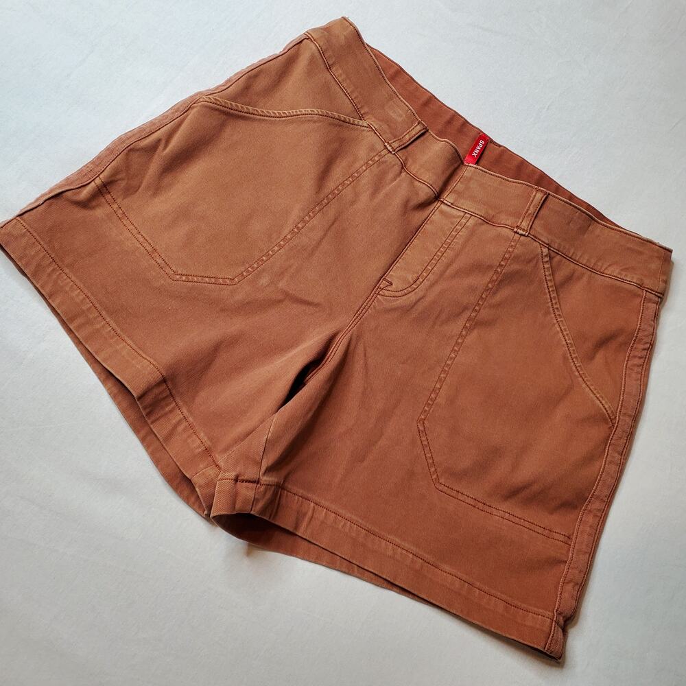 Spanx Women's Size L Stretch Twill Shorts 6" Inseam Terracotta 20358R